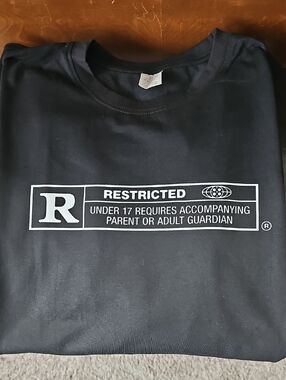 Black 'RESTRICTED' Graphic T-Shirt NEW